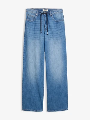Luźne jeansy, high waist BonPrix niebieski