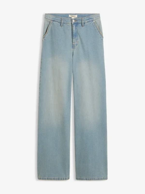 Luźne jeansy, high waist BonPrix niebieski
