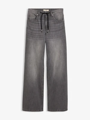 Luźne jeansy, high waist BonPrix szary