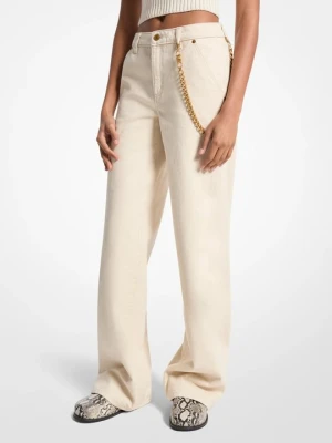 Luźne jeansy z szeroką nogawką Michael Kors NATRINSWSH (Naturalny)