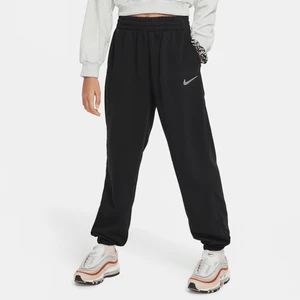 Luźne joggery z dzianiny dla dużych dzieci (dziewcząt) Dri-FIT Nike Sportswear - Czerń