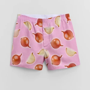 Luźne różowe bokserki z motywem cebuli Shrek x Włodi4444 House