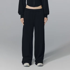 Luźne spodnie dresowe wide leg basic czarne House