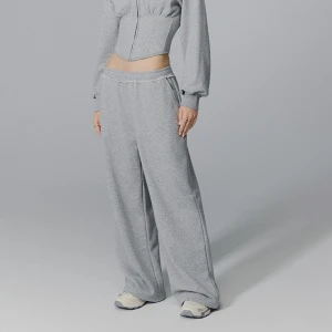 Luźne spodnie dresowe wide leg basic szare House
