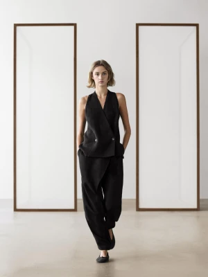 Luźne Spodnie Pareo - Czarny - - Massimo Dutti - Kobieta