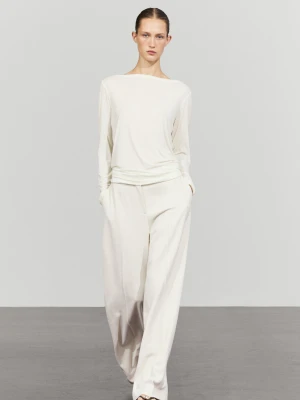 Luźne Spodnie Z Szerokimi Nogawkami - Lodowy - Massimo Dutti - Female