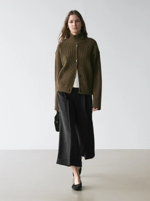 Luźne Spodnie Z Zakładkami - Czarny - - Massimo Dutti - Kobieta