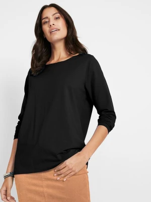 Luźniejszy shirt z długim rękawem BonPrix czarny