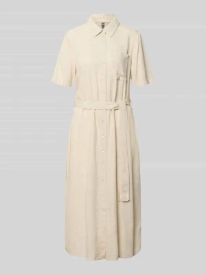Luźno układająca się sukienka casualowa z mieszanki wiskozy i lnu model 'PIA' Pieces