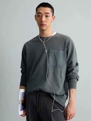 Luźny dżersejowy longsleeve Marc O'Polo modrá