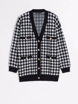 Luźny kardigan w pepitkę Greenpoint