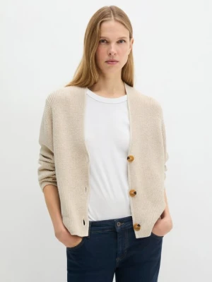 Luźny kardigan z dekoltem w szpic Marc O'Polo