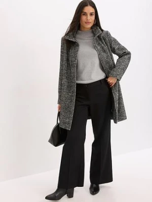 Luźny płaszcz przejściowy o wyglądzie wełny bonprix