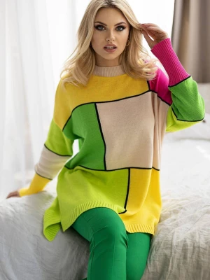 Luźny sweter damski kolorowy bawełniany PeeKaBoo