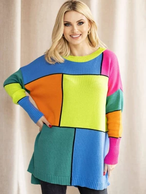 Luźny sweter damski kolorowy bawełniany PeeKaBoo