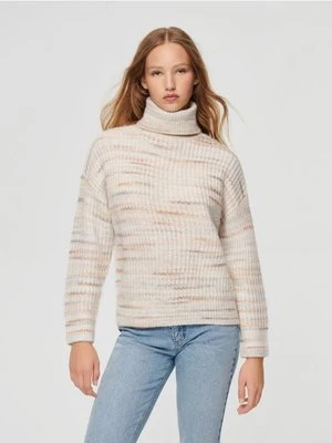 Luźny sweter melanżowy z golfem House