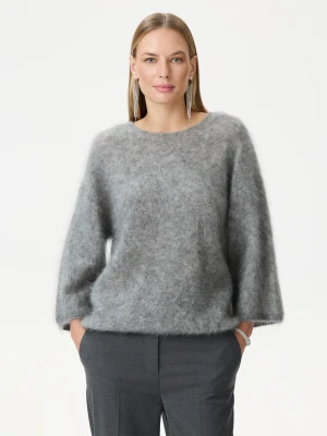 Luźny szary sweter z moherem TARANKO