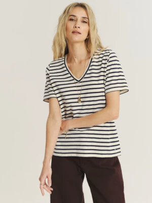 Luźny top w kontrastowe paski Greenpoint