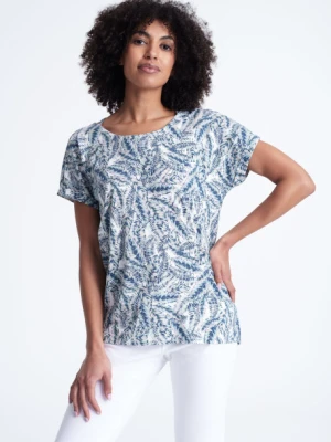 Luźny top z nadrukiem typu tropic Greenpoint niebieski