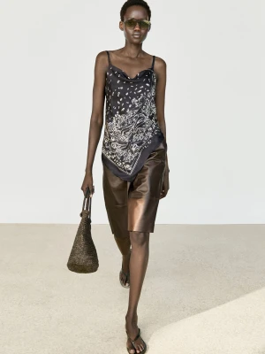 Luźny Top Z Wzorem Paisley - Niebieski - Massimo Dutti - Female