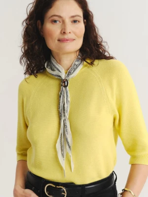 Luźny żółty sweter z rękawem 3/4 Greenpoint