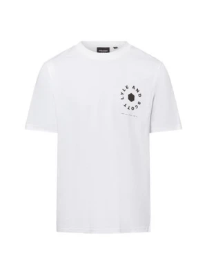 Lyle & Scott Koszulka męska Mężczyźni Bawełna biały wzorzysty,