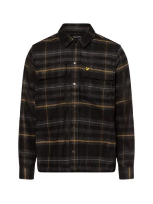 Lyle & Scott Męska koszula casual Mężczyźni Regular Fit szary|czarny w kratkę,
