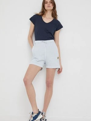 Lyle & Scott szorty bawełniane damskie gładkie high waist