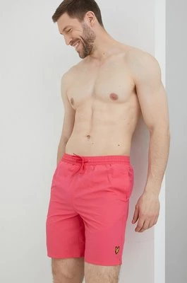 Lyle & Scott szorty kąpielowe męskie kolor różowy gładkie