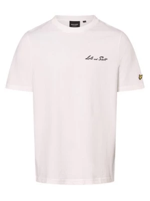 Lyle & Scott T-shirt męski Mężczyźni Bawełna biały nadruk,