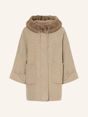 Mabrun Płaszcz Fulvia Z Sztucznym Futrem beige