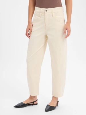 MAC Damskie spodnie materiałowe - Bora Kobiety Bawełna biały jednolity,