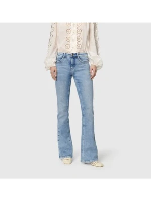 MAC Dżinsy - Detroit Flared Kobiety Jeansy niebieski jednolity,