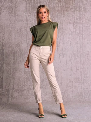 MAC Spodnie chino w kolorze beżowym rozmiar: 34