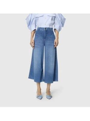MAC Spodnie jeansowe culottes - Ella Kobiety Bawełna niebieski,