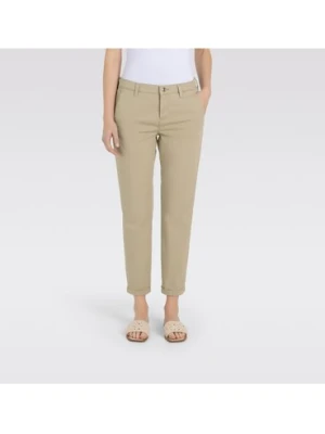 MAC Spodnie Kobiety Bawełna brązowy jednolity,