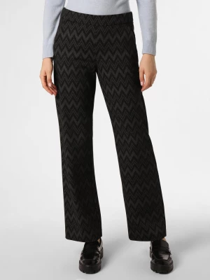 MAC Spodnie Kobiety Sztuczne włókno czarny wzorzysty,