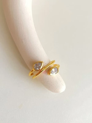 Madame Vogue Pozłacany pierścionek z cyrkoniami rozmiar: onesize