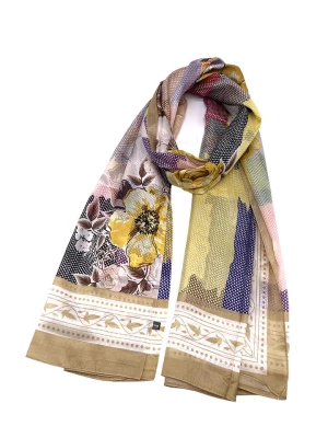 Made in Silk Jedwabna chusta w kolorze khaki ze wzorem - 110 x 190 cm rozmiar: onesize