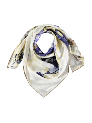 Made in Silk Jedwabna chusta w kolorze kremowym ze wzorem - 90 x 90 cm rozmiar: onesize