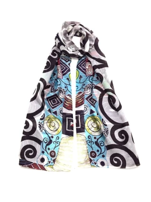 Made in Silk Jedwabny szal w kolorze ze wzorem - 180 x 90 cm rozmiar: onesize