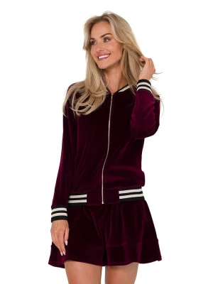 made of emotion Aksamitna kurtka w kolorze bordowym rozmiar: M