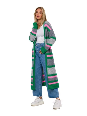 made of emotion Kardigan w kolorze zielono-różowym rozmiar: onesize