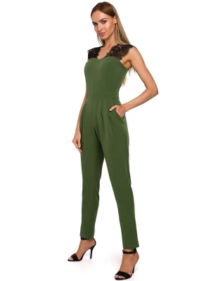 made of emotion Kombinezon w kolorze zielono-czarnym rozmiar: XL