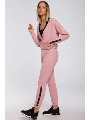made of emotion Spodnie dresowe w kolorze jasnoróżowym rozmiar: L