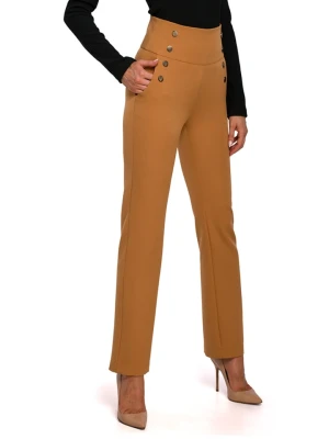 made of emotion Spodnie w kolorze jasnobrązowym rozmiar: S