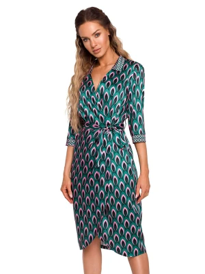 made of emotion Sukienka w kolorze zielonym ze wzorem rozmiar: L