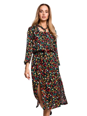 made of emotion Sukienka w kolorze czarno-zielono-czerwonym rozmiar: M