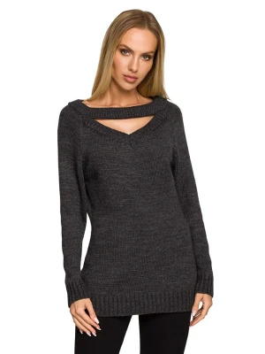 made of emotion Sweter w kolorze antracytowym rozmiar: L/XL