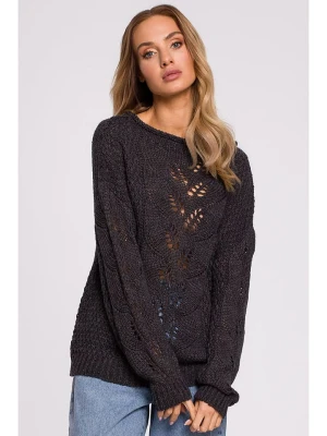 made of emotion Sweter w kolorze antracytowym rozmiar: L/XL